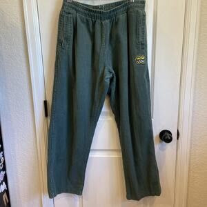 Krooked Baggy Fit Drawstring Corduroy Pants Men's XL Green Skateboarding Y2K
